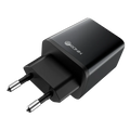 A black Arcnin USB-C wall charger with a European two-pin plug, shown at an angle on a solid white background.