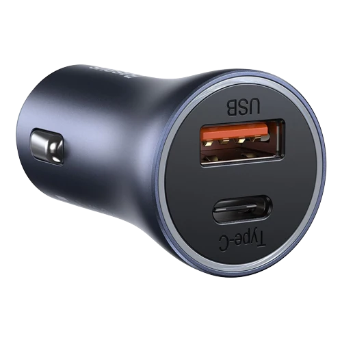 Baseus Metal 40W TypeC+USB Quick Charging Car Charger