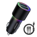 Joyroom 3-in-1 Dual-port Car Charger, 4.8A, Black - JR-CL10